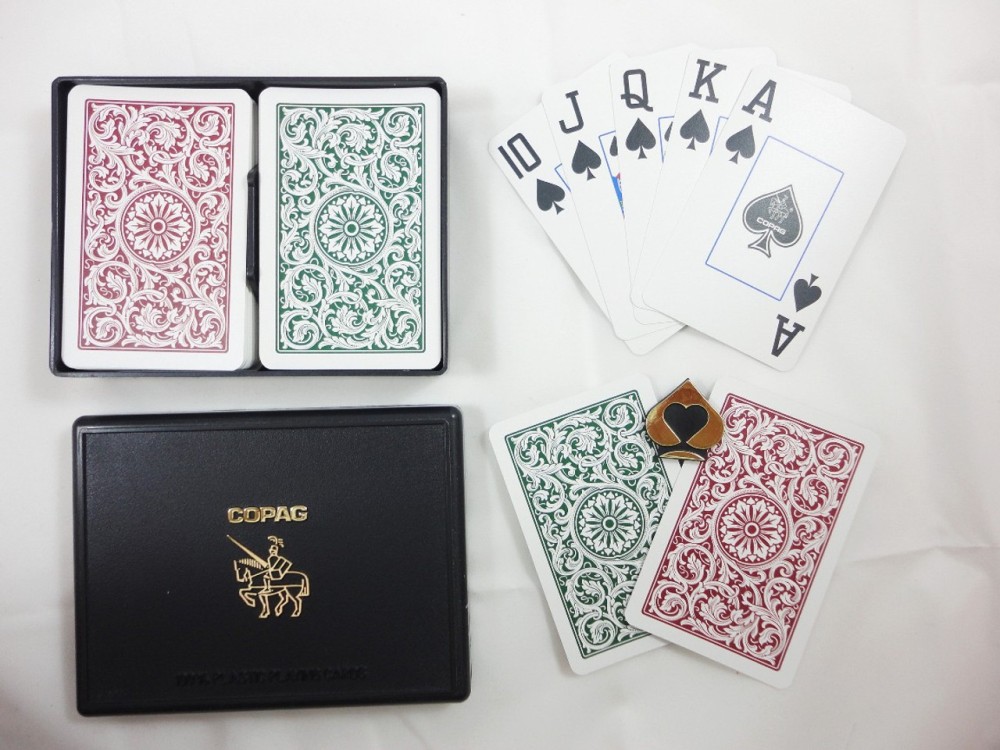 Bridge Super Index 1546  Green Burgundy 12 Setups COPAG Case