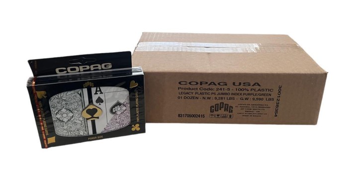 Poker Super Legacy Green Purple 12 Dual Deck Case COPAG Playing Cards