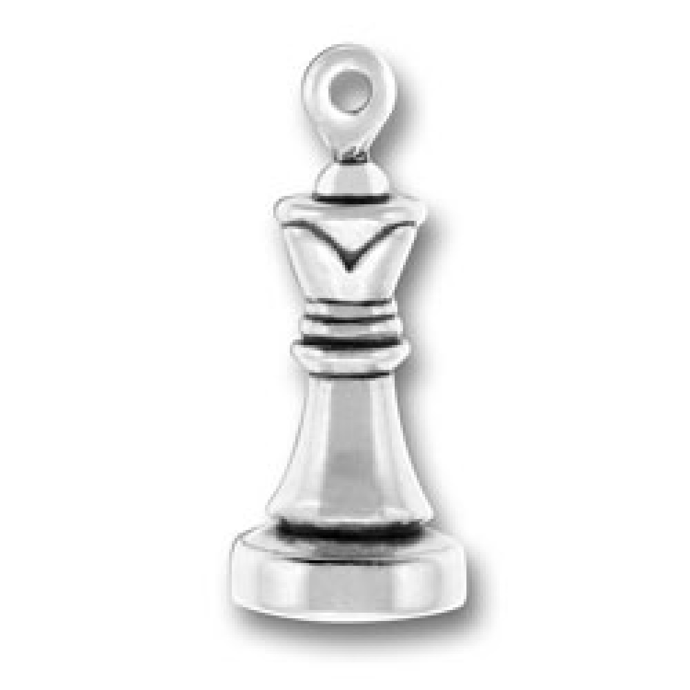 Sterling Silver Queen Chess Piece Charm