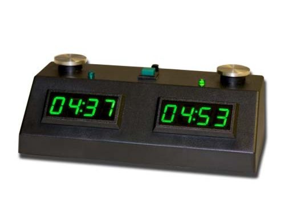 Z MART ZMF-II Digital Chess Clock: Black Case - Green LED Display
