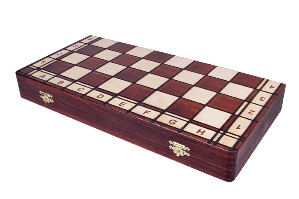 Chess Set Jowisz Champion Polish Wood - Folding Board and Chess Pieces
