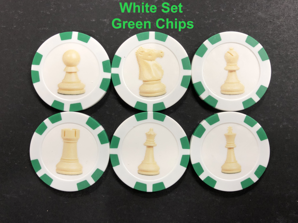 Set of 6 Chess Poker Chips