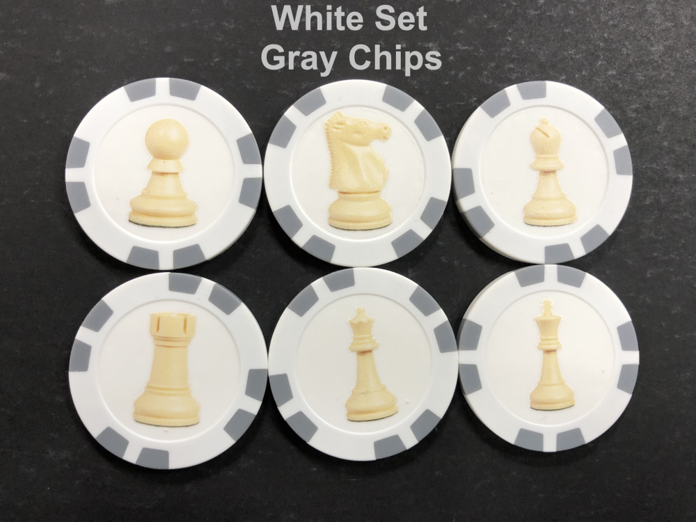 Set of 6 Chess Poker Chips