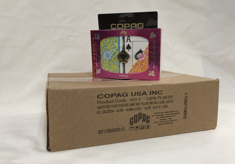 Poker Super 1546 Blue/Pink/Yellow Case COPAG Playing Cards