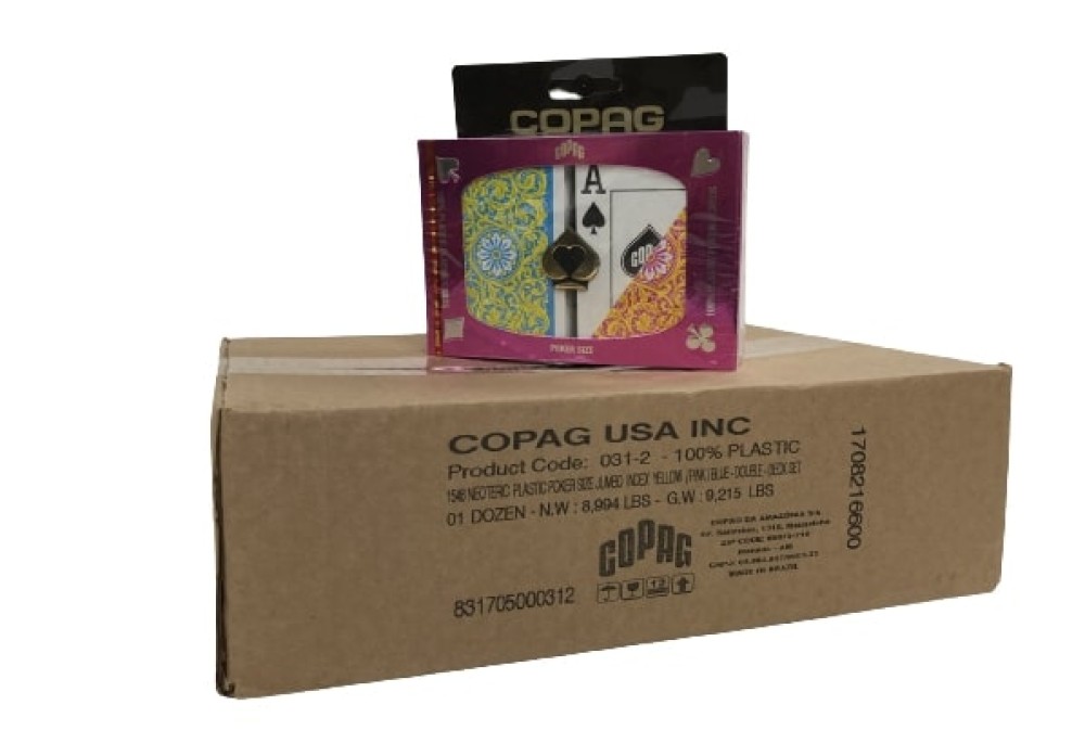 Poker Super 1546 Blue/Pink/Yellow Case COPAG Playing Cards