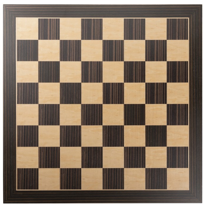 Deluxe Chess Board – Zebra & Natural Wood - 21 inches