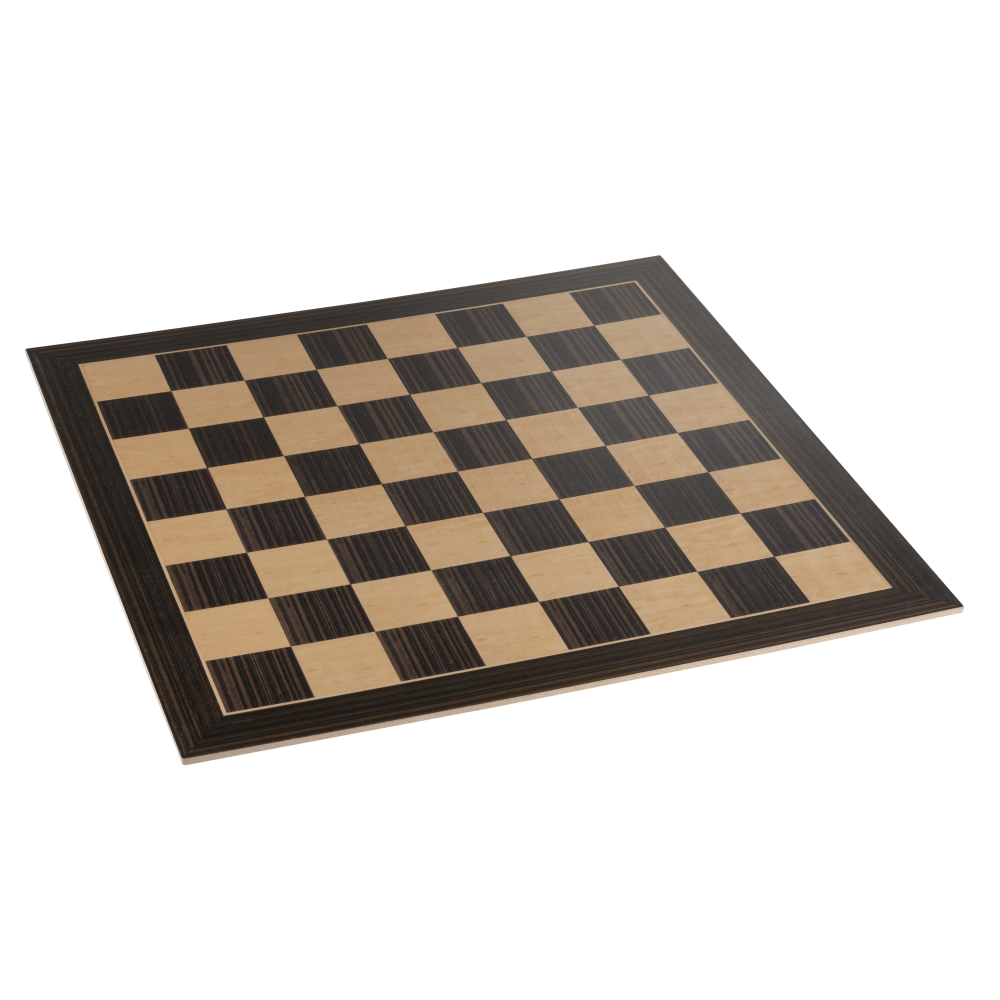 Deluxe Chess Board – Zebra & Natural Wood - 21 inches