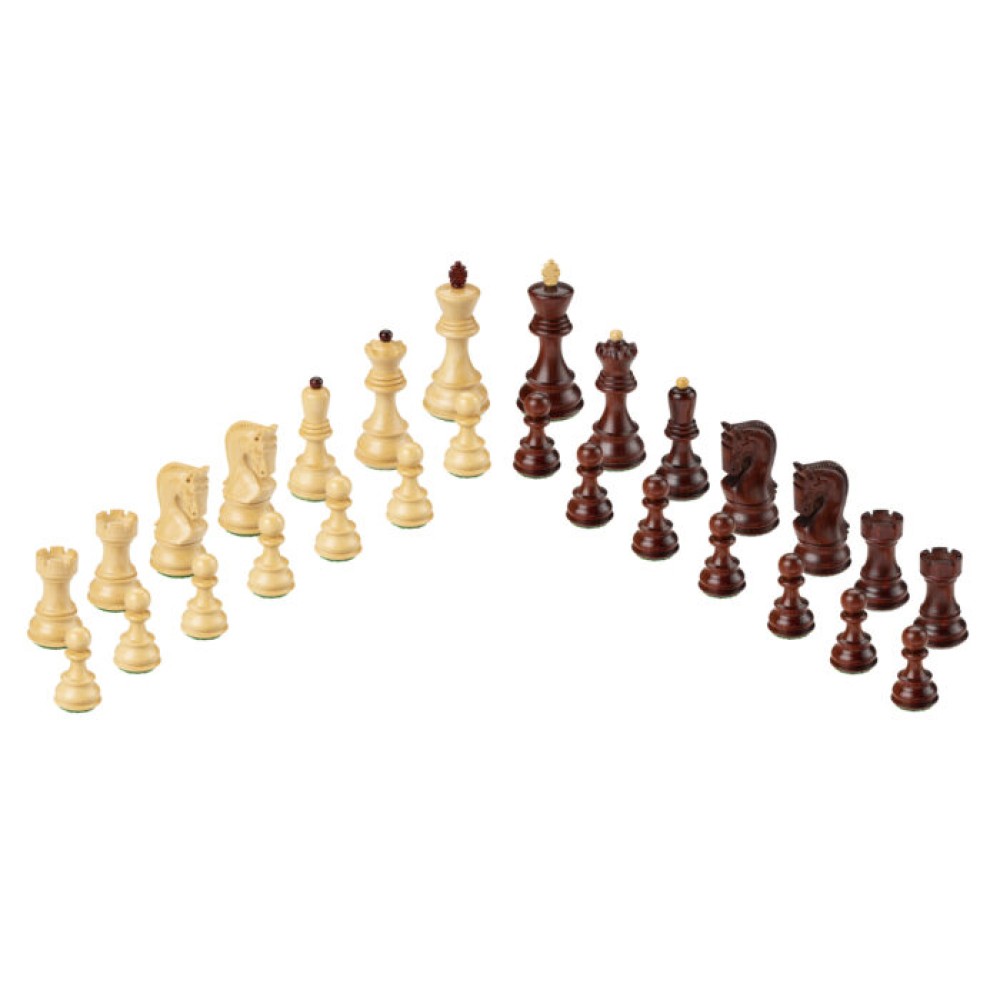 Zagreb Wood Chess Pieces – Red wood / Boxwood – 3.7 inch King