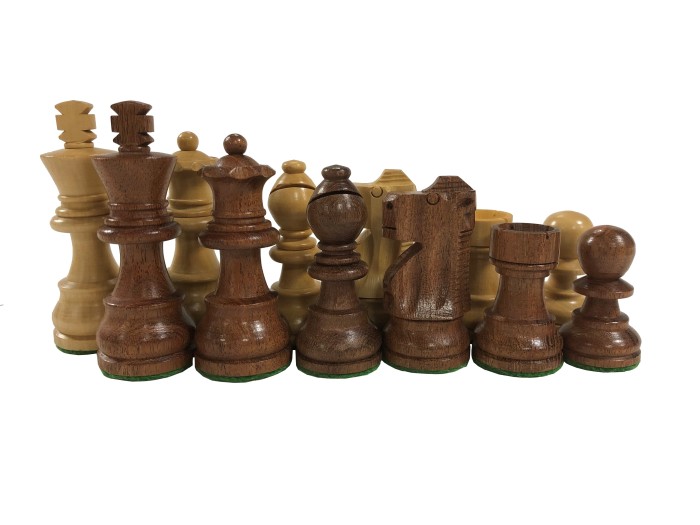3" Analysis Wood Chess Set - 4 Queens