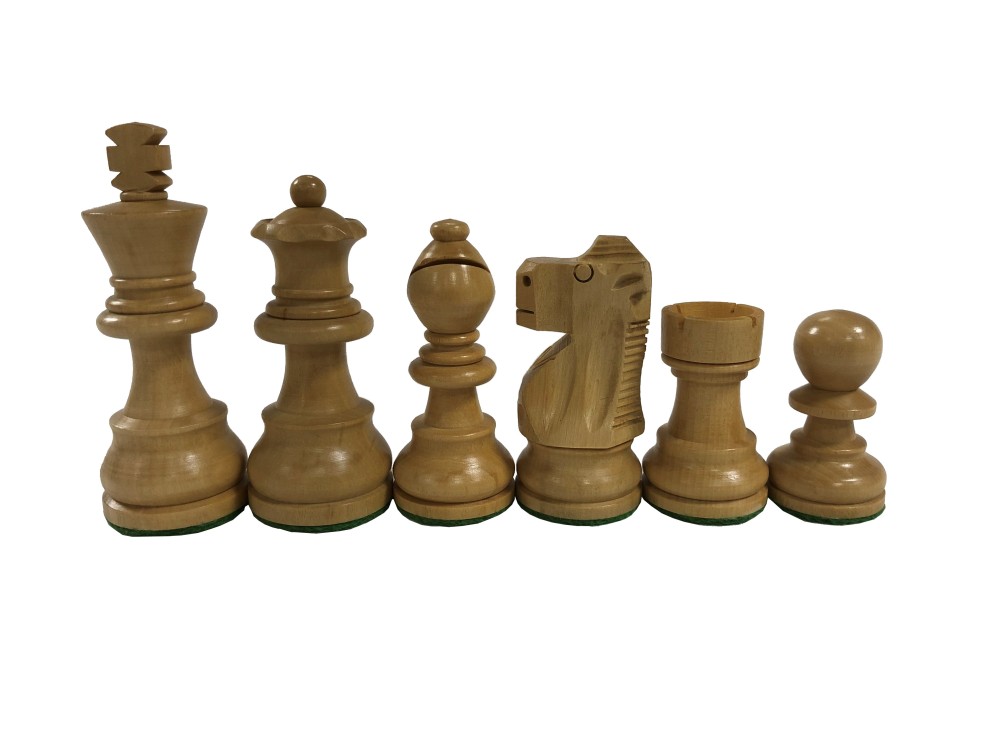 3" Analysis Wood Chess Set - 4 Queens