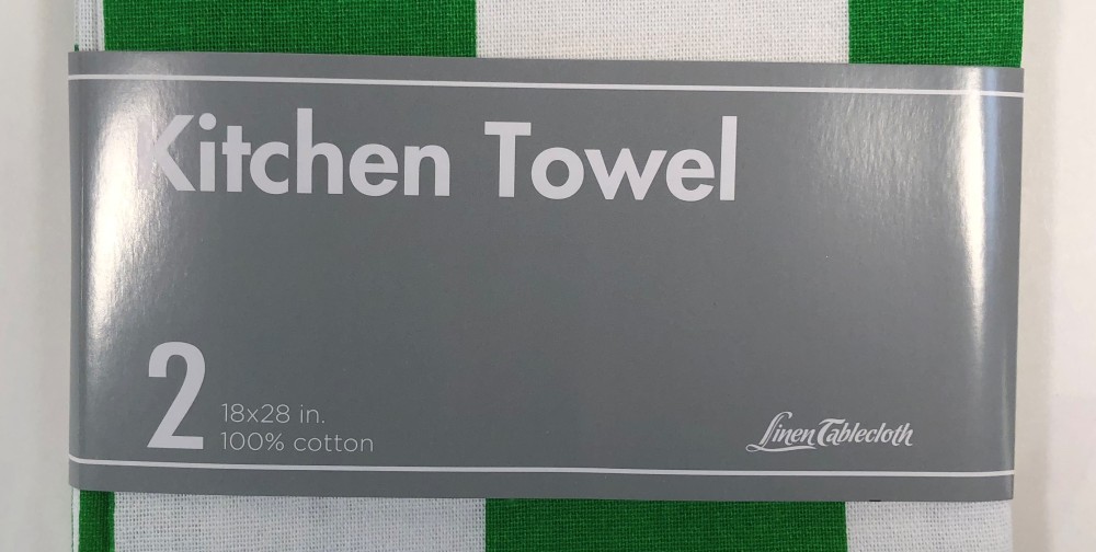 Chess Kitchen Towel 2 Pack - Green/White - 100% cotton - 18 X 28”