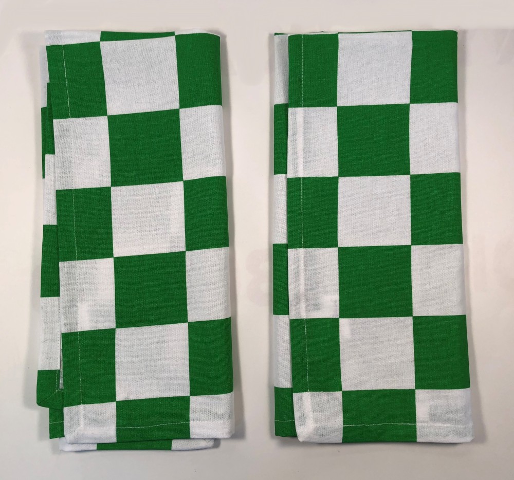 Chess Kitchen Towel 2 Pack - Green/White - 100% cotton - 18 X 28”