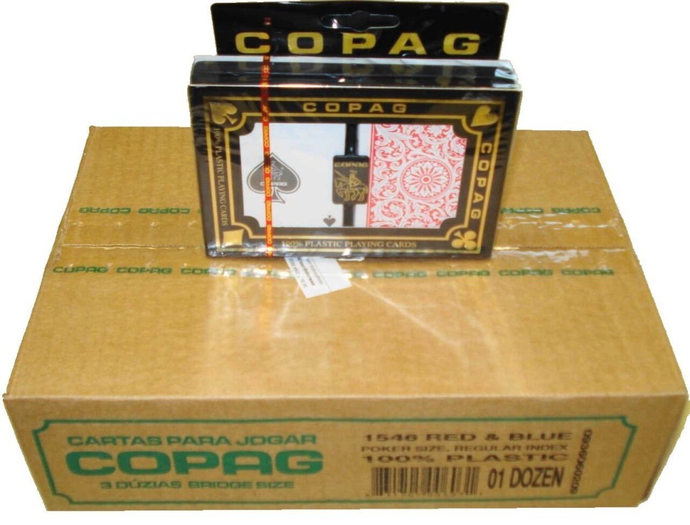 Poker Regular Index 1546 Red Blue Case COPAG Playing Cards