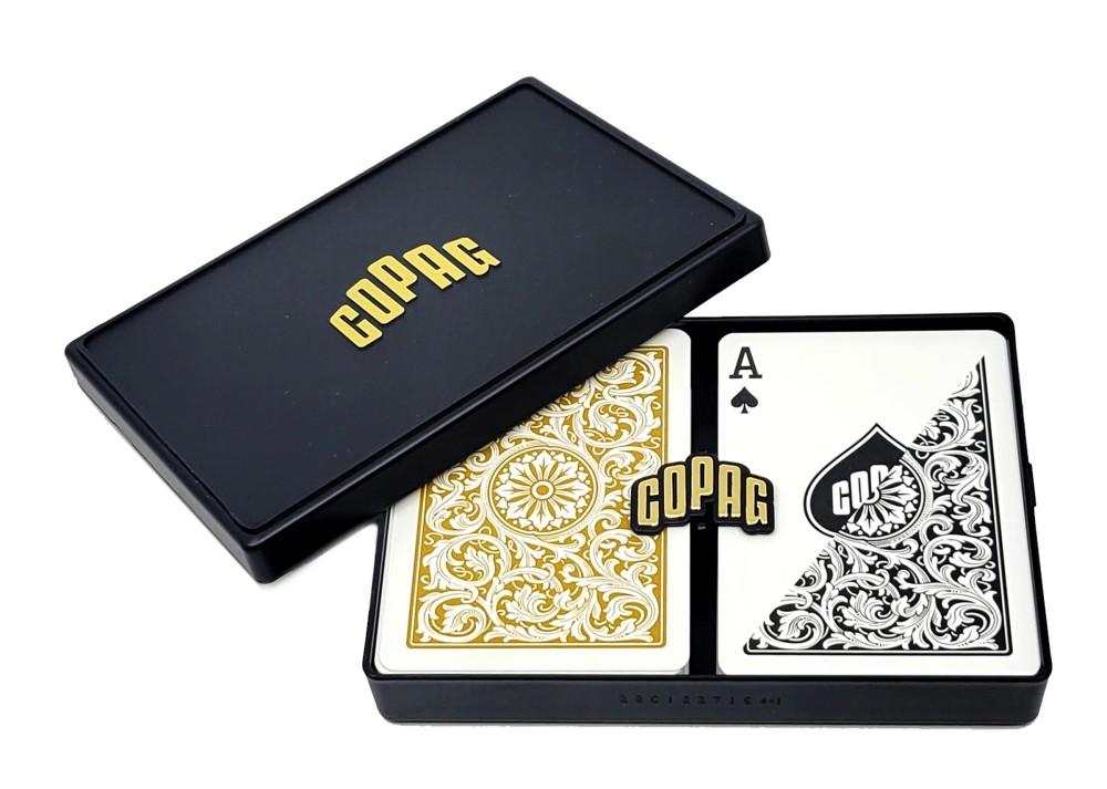 Poker Regular Index 1546 Black Gold  COPAG 12 Dual Deck CASE