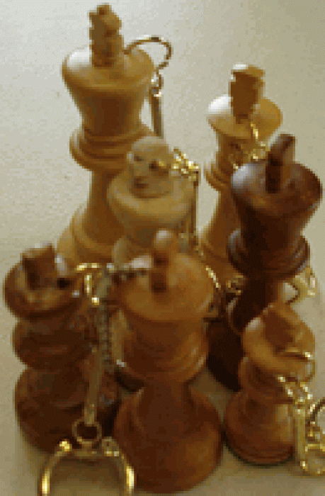 The King - Wood Piece Key Ring w/ Metal Clasp