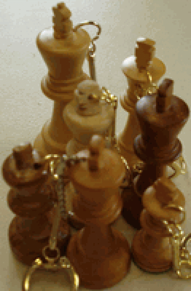 The King - Wood Piece Key Ring w/ Metal Clasp