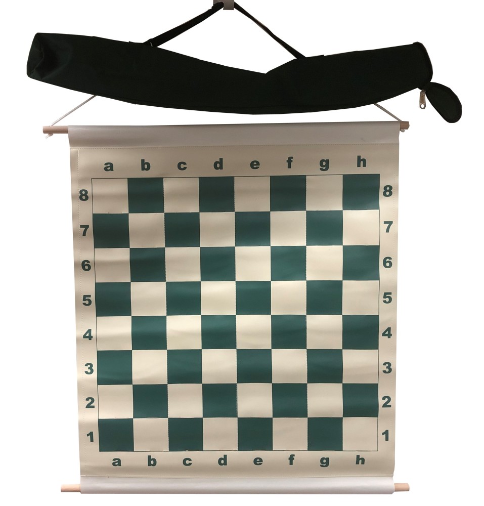 Slotted 27 in. Chess Demo Board - Red/Black Pieces - 3 in. Sq.